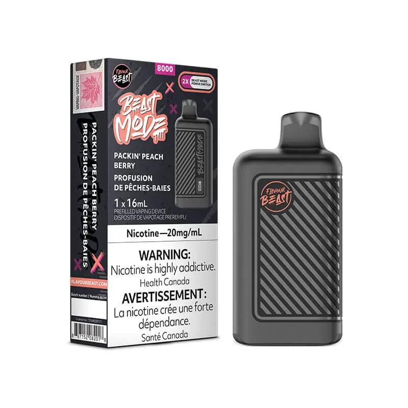 FLAVOUR BEAST BEAST MODE 8000 PACKIN' PEACH BERRY | Buy Online | Best Vaping Experience | Long-Lasting Flavor & Performance