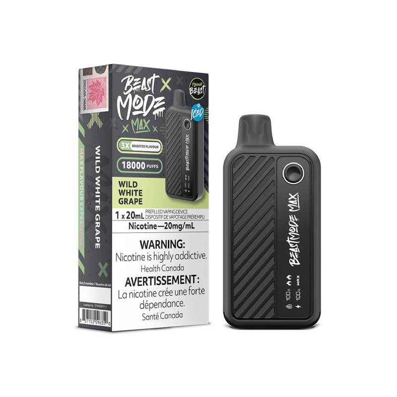 FLAVOUR BEAST - BEAST MODE MAX 18K DISPOSABLE: WILD WHITE GRAPE, 20ML | Buy Online | Best Vaping Experience | Long-Lasting Flavor & Performance