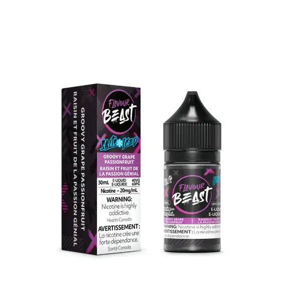 FLAVOUR BEAST GROOVY GRAPE PASSIONFRUIT ICED SALTS E-LIQUID | Buy Online | Best Vaping Experience | Long-Lasting Flavor & Performance
