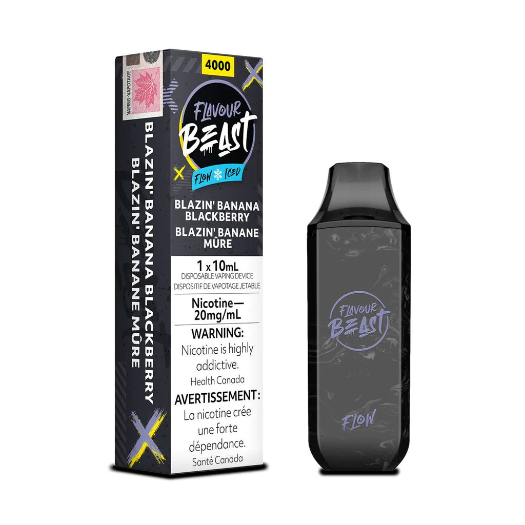 FLAVOUR BEAST FLOW 4000 -BLAZIN' BANANA BLACKBERRY ICED | Buy Online | Best Vaping Experience | Long-Lasting Flavor & Performance