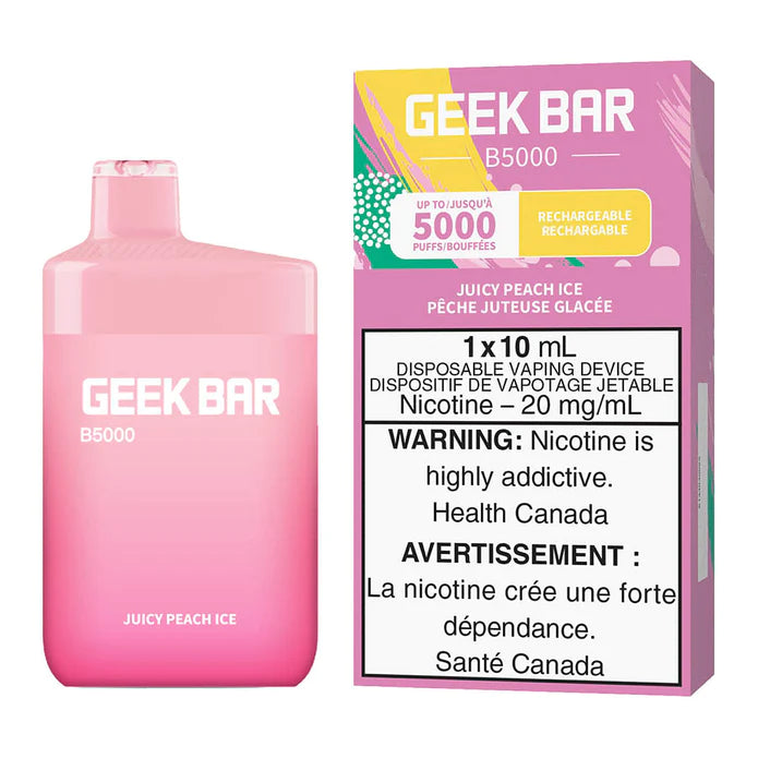 GEEK BAR B5000 DISPOSABLE - JUICY PEACH ICE | Buy Online | Best Vaping Experience | Long-Lasting Flavor & Performance