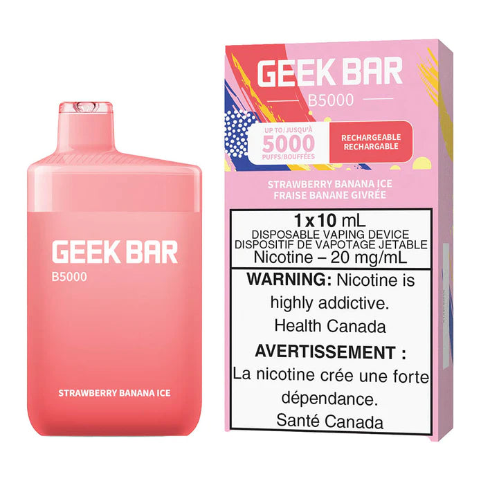 GEEK BAR B5000 DISPOSABLE - STRAWBERRY BANANA ICE | Buy Online | Best Vaping Experience | Long-Lasting Flavor & Performance