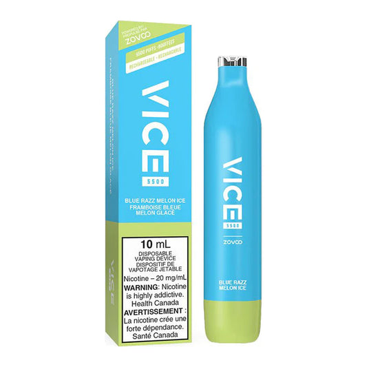 VICE 5500 DISPOSABLE - BLUE RAZZ MELON ICE | Buy Online | Best Vaping Experience | Long-Lasting Flavor & Performance