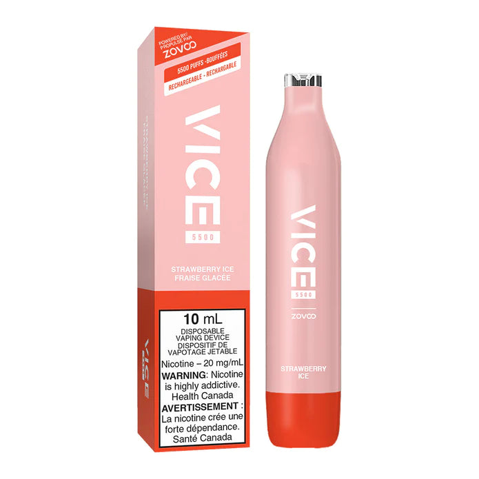 VICE 5500 DISPOSABLE - STRAWBERRY ICE | Buy Online | Best Vaping Experience | Long-Lasting Flavor & Performance