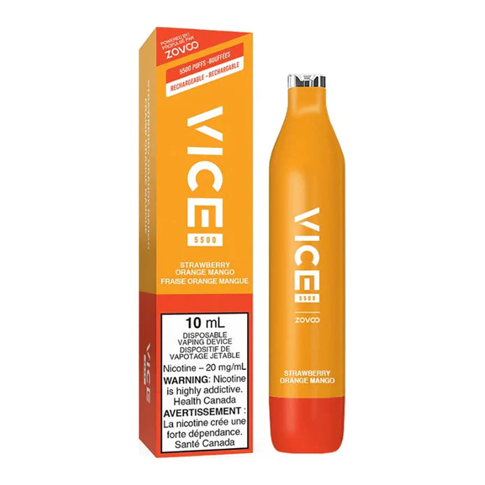 VICE 5500 DISPOSABLE - STRAWBERRY ORANGE MANGO | Buy Online | Best Vaping Experience | Long-Lasting Flavor & Performance