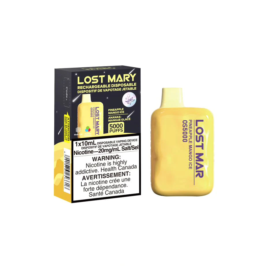 LOST MARY OS5000 DISPOSABLE - PINEAPPLE MANGO ICE | Buy Online | Best Vaping Experience | Long-Lasting Flavor & Performance