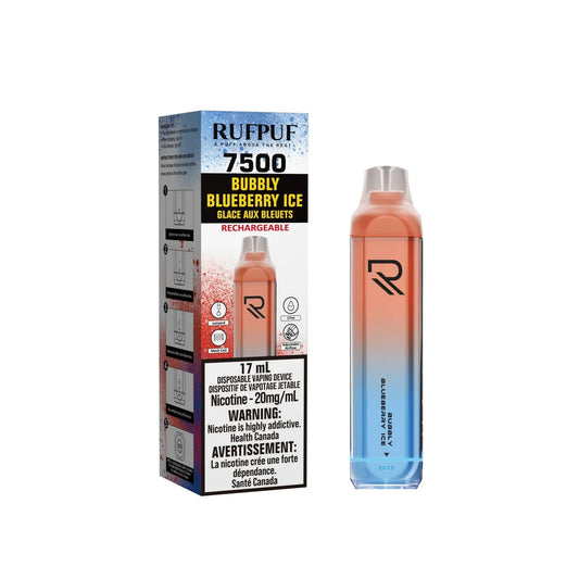 RUFPUF 7500 DISPOSABLE - BUBBLY BLUEBERRY ICE | Buy Online | Best Vaping Experience | Long-Lasting Flavor & Performance