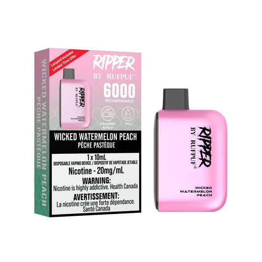 RUFPUF RIPPER 6000 DISPOSABLE - WICKED WATERMELON PEACH