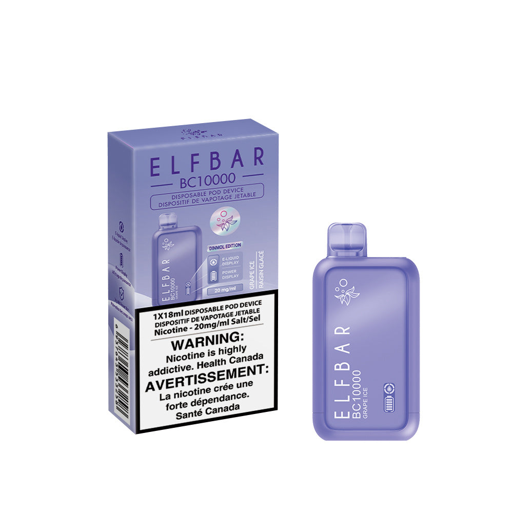 ELF BAR BC10000 Disposable Vape - Grape Ice | 10,000 Puffs | Buy Online | Best Vaping Experience | Long-Lasting Flavor & Performance