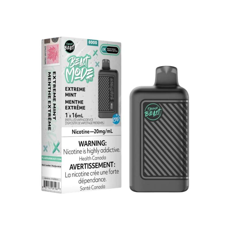 FLAVOUR BEAST BEAST MODE 8000 EXTREME MINT ICED | Buy Online | Best Vaping Experience | Long-Lasting Flavor & Performance