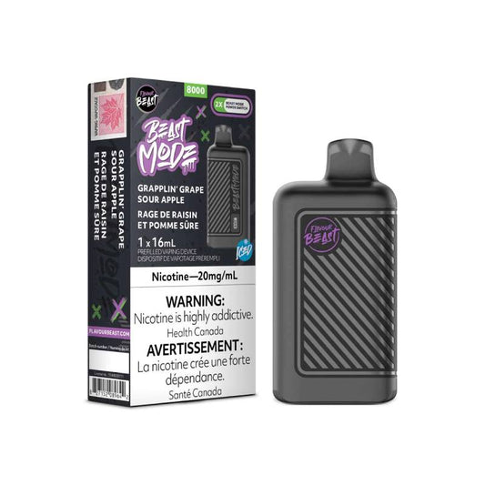 FLAVOUR BEAST BEAST MODE 8000 GRAPPLIN GRAPE SOUR APPLE ICED | Buy Online | Best Vaping Experience | Long-Lasting Flavor & Performance