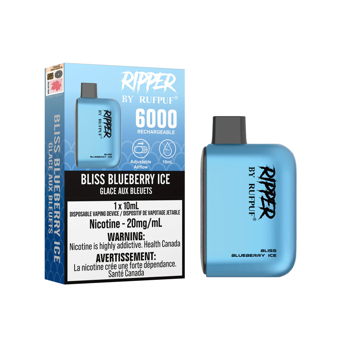 RUFPUF RIPPER 6000 DISPOSABLE - BLISS BLUEBERRY ICE