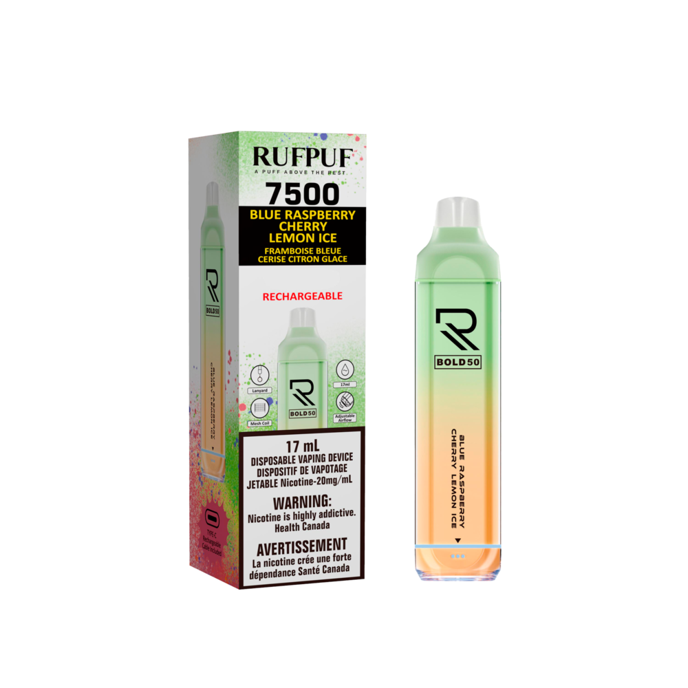 RUFPUF 7500 DISPOSABLE - BLUE RASPBERRY CHERRY LEMON ICE