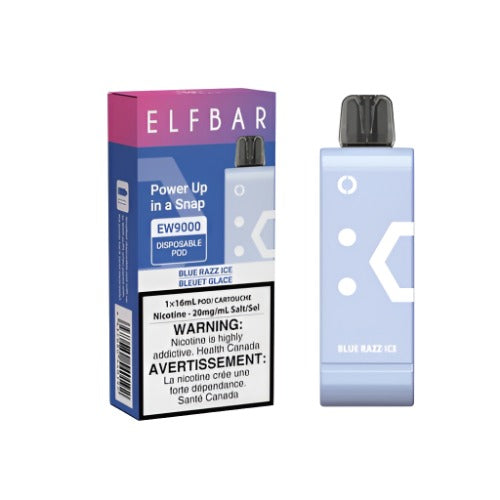 ELF BAR EW9000 PODS - BLUE RAZZ ICE, 9000 PUFFS