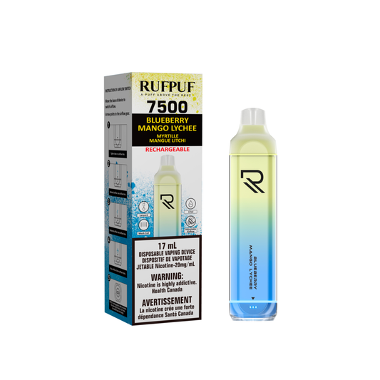 RUFPUF 7500 DISPOSABLE - BLUEBERRY MANGO LYCHEE | Buy Online | Best Vaping Experience | Long-Lasting Flavor & Performance