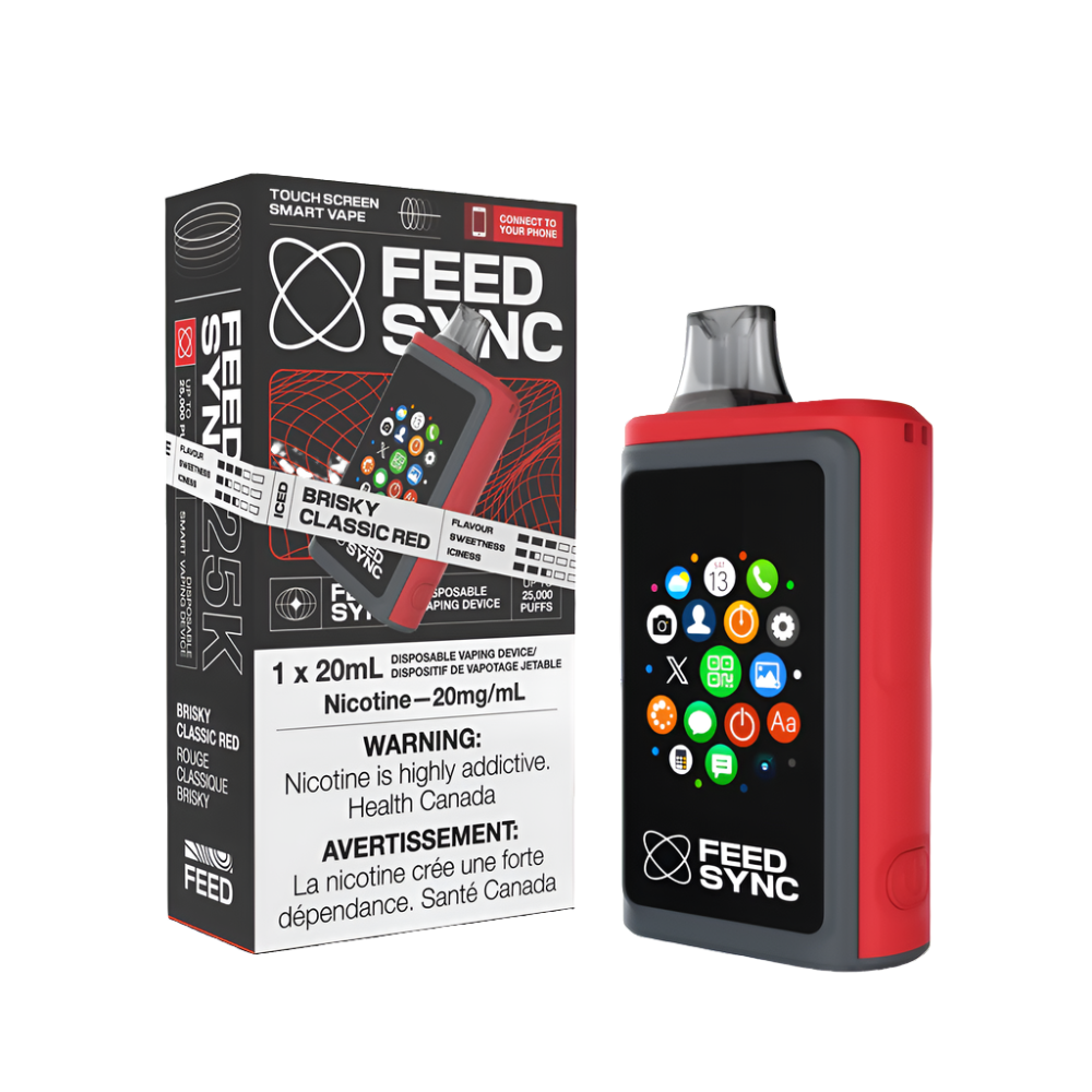 FEED SYNC 25K DISPOSABLE VAPE - BRISKY CLASSIC RED, 20ML | Buy Online | Best Vaping Experience | Long-Lasting Flavor & Performance