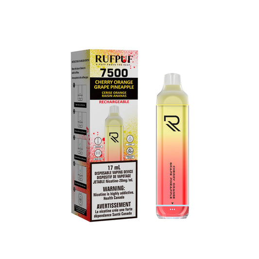 RUFPUF 7500 DISPOSABLE - CHERRY ORANGE GRAPE PINEAPPLE