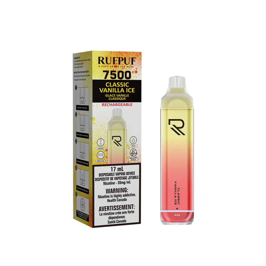 RUFPUF 7500 DISPOSABLE - CLASSIC VANILLA ICE | Buy Online | Best Vaping Experience | Long-Lasting Flavor & Performance