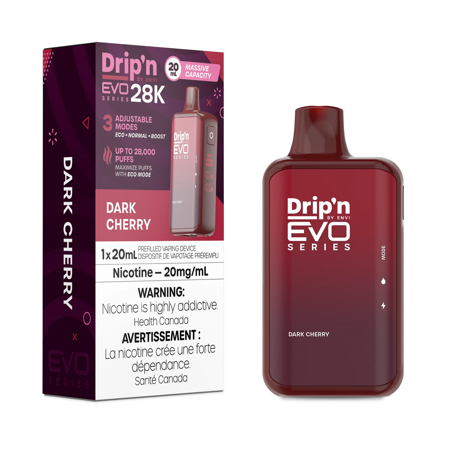 Drip'n by Envi EVO Series 28k Disposable - Dark Cherry