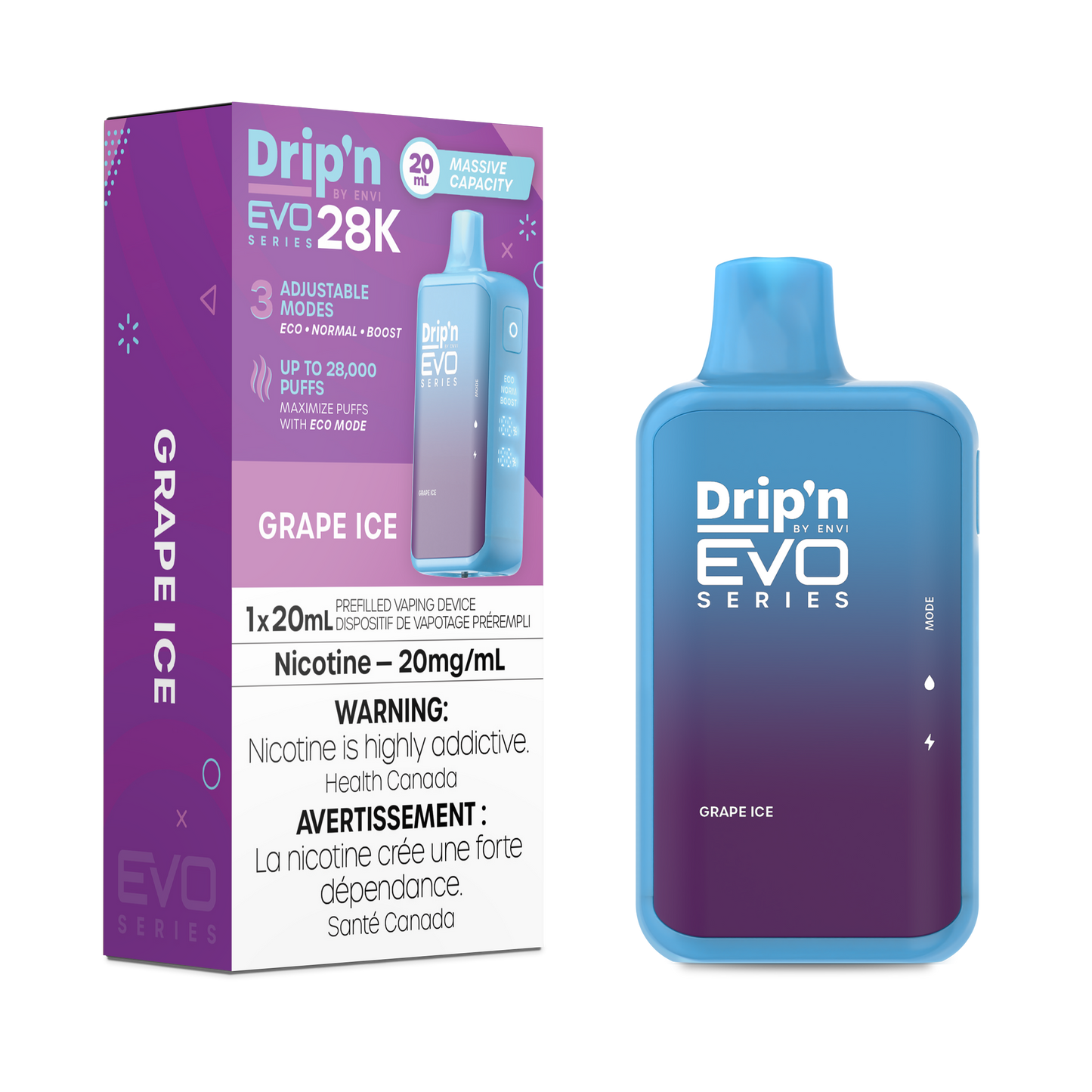 Drip'n by Envi EVO Series 28k Disposable - Grape Ice