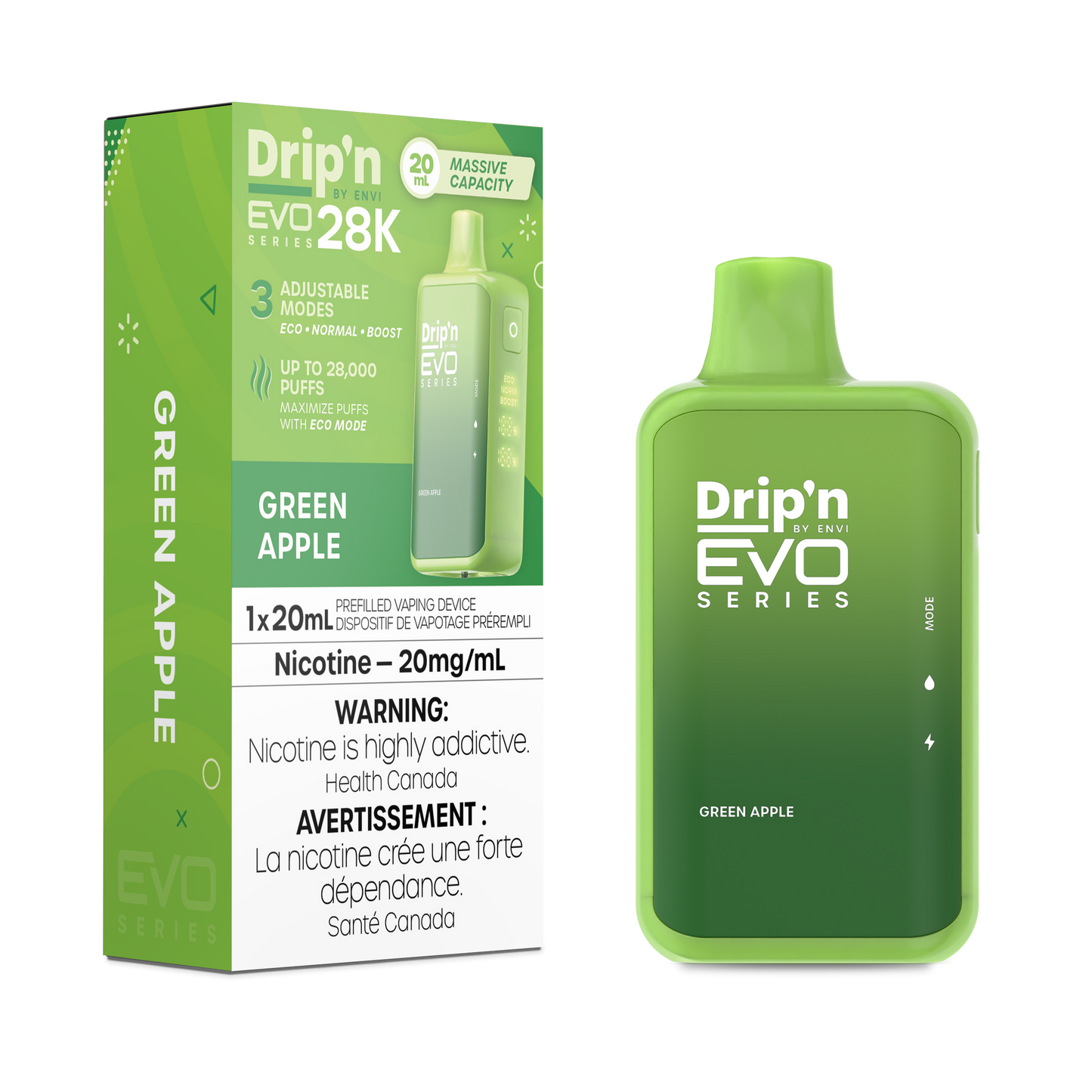 Drip'n by Envi EVO Series 28k Disposable - Green Apple