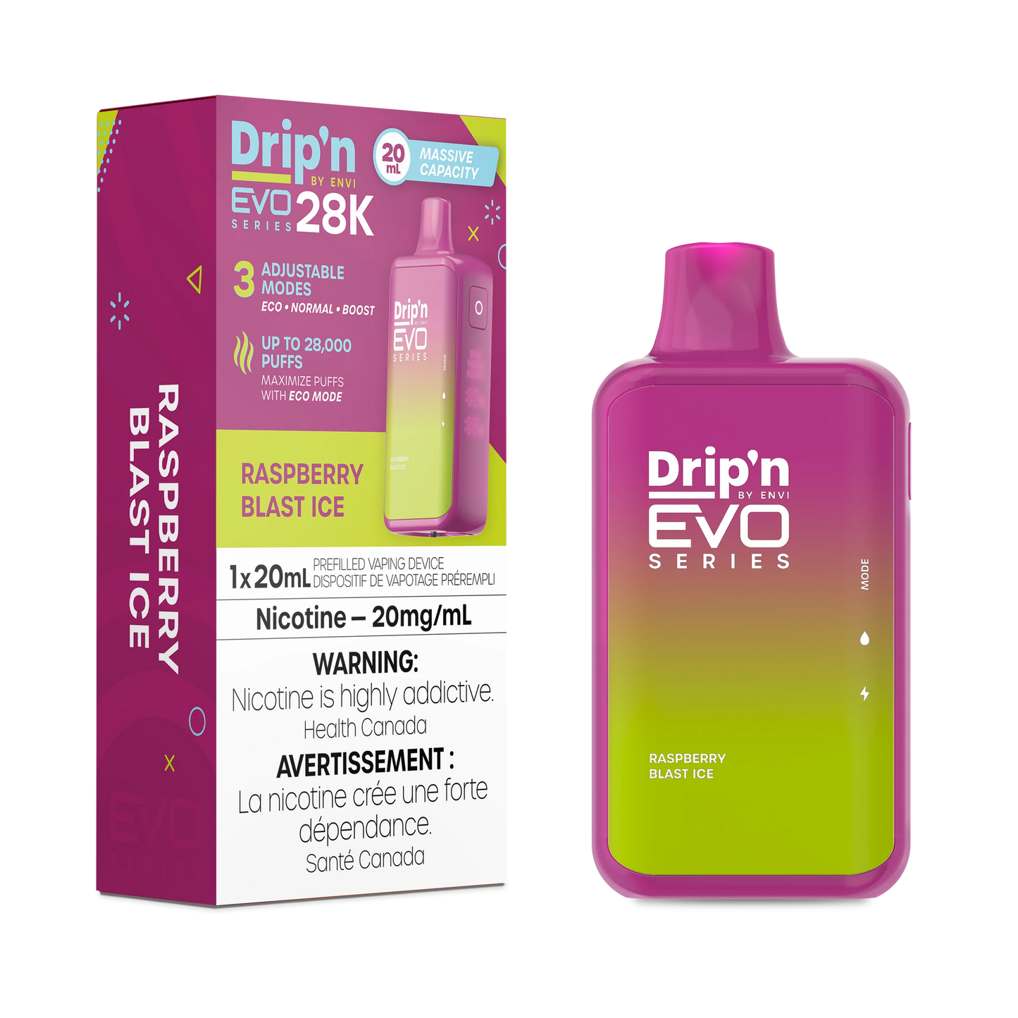 Drip'n by Envi EVO Series 28k Disposable - Raspberry Blast Ice