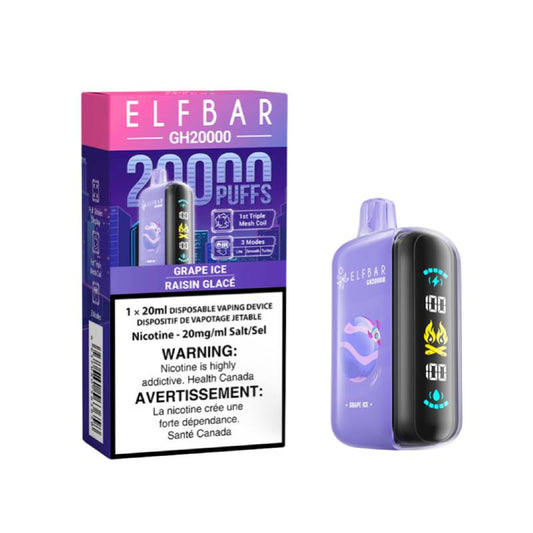 ELF BAR GH20000 - GRAPE ICE DISPOSABLE VAPE, 20K PUFFS