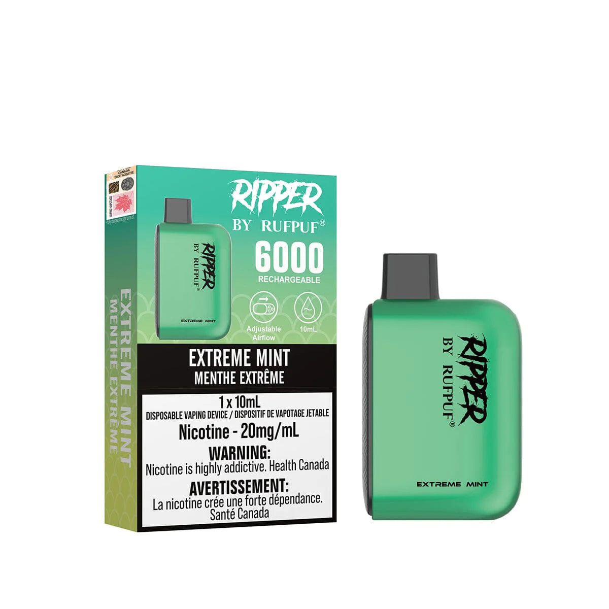 RUFPUF RIPPER 6000 DISPOSABLE - EXTREME MINT | Buy Online | Best Vaping Experience | Long-Lasting Flavor & Performance