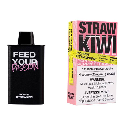 FEED 9K PODS - POPPIN' STRAWKIWI, 9000 PUFFS