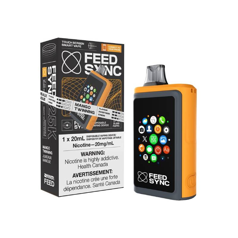 FEED SYNC 25K DISPOSABLE VAPE - MANGO TWINNING, 20ML