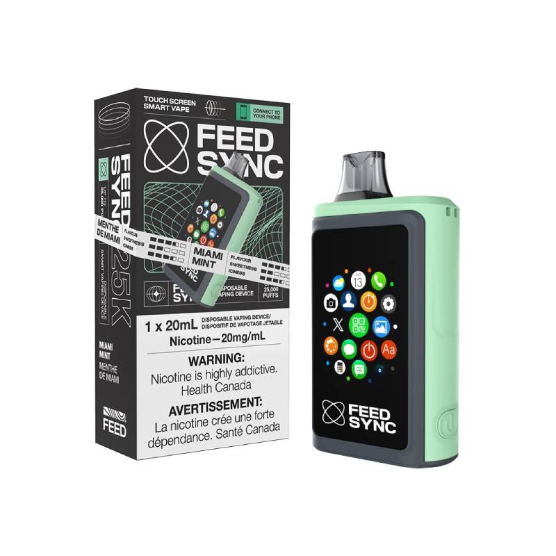 FEED SYNC 25K DISPOSABLE VAPE - MIAMI MINT, 20ML | Buy Online | Best Vaping Experience | Long-Lasting Flavor & Performance