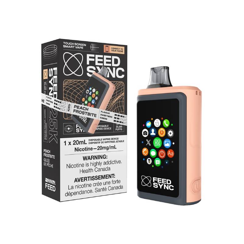 FEED SYNC 25K DISPOSABLE VAPE - PEACH FROSTBITE, 20ML