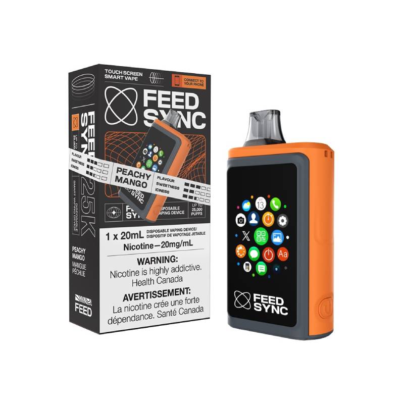 FEED SYNC 25K DISPOSABLE VAPE - PEACHY MANGO, 20ML