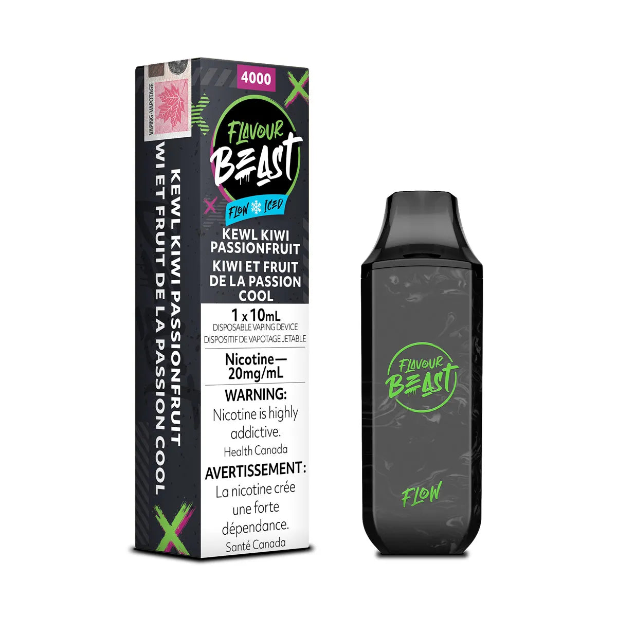 FLAVOUR BEAST FLOW 4000 -KEWL KIWI PASSIONFRUIT ICED | Buy Online | Best Vaping Experience | Long-Lasting Flavor & Performance