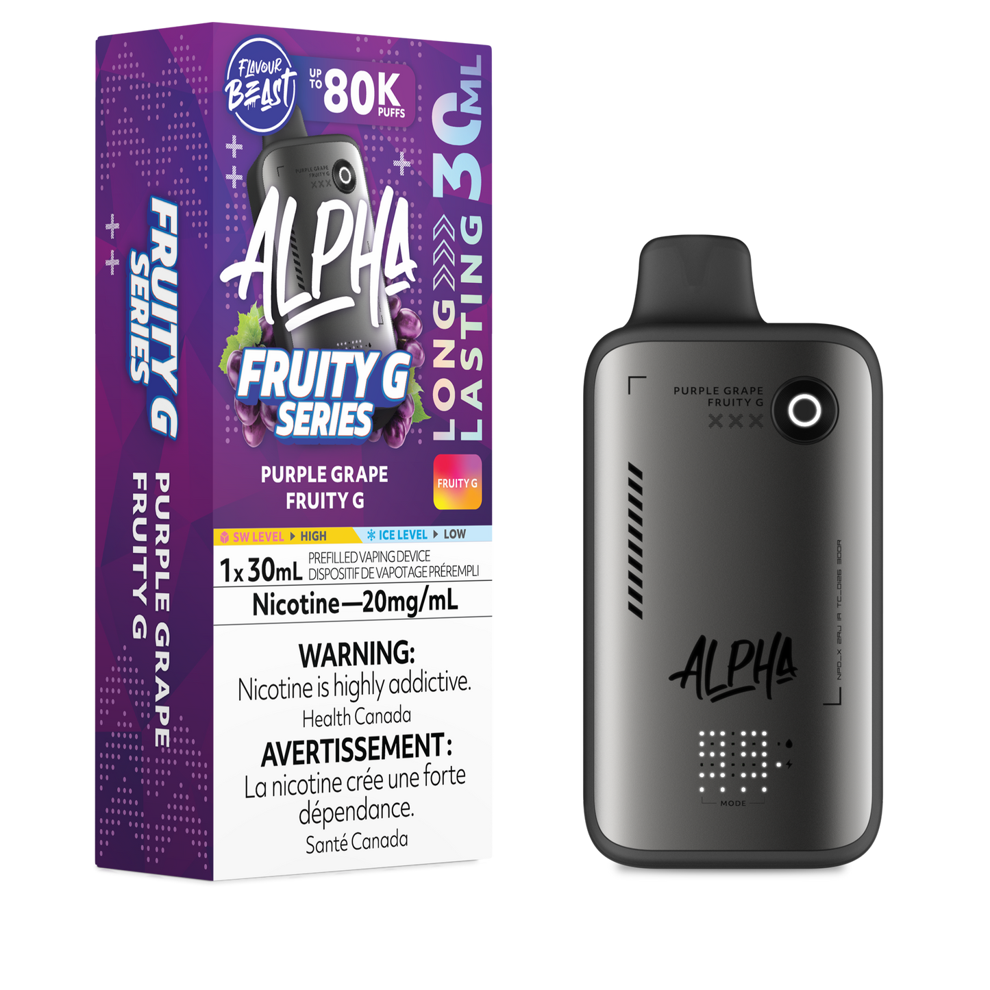 grape FLAVOUR BEAST ALPHA 80K - PURPLE GRAPE FRUITY G – New City Vapes