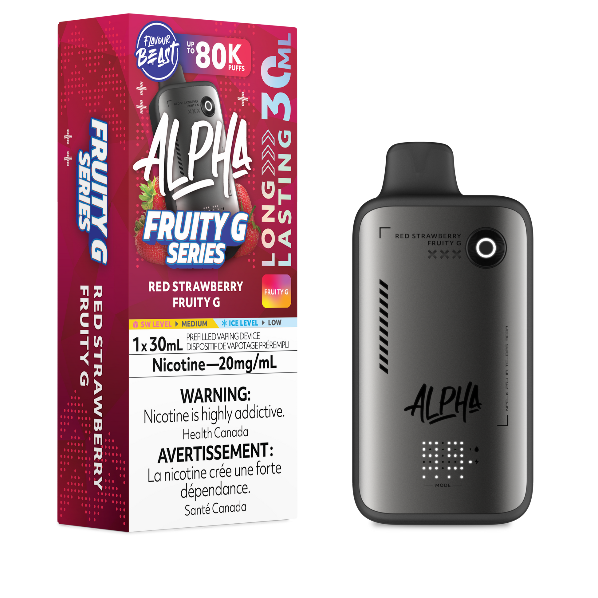 FLAVOUR BEAST ALPHA 80K - RED STRAWBERRY FRUITY G