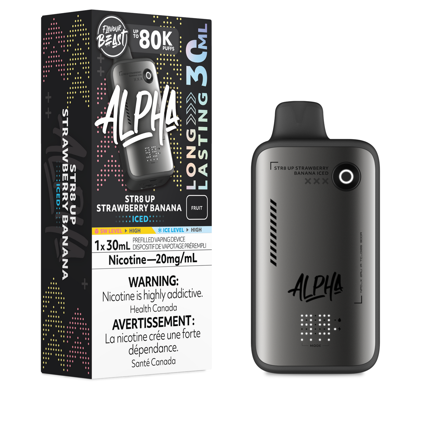 FLAVOUR BEAST ALPHA 80K - STR8 UP STRAWBERRY BANANA