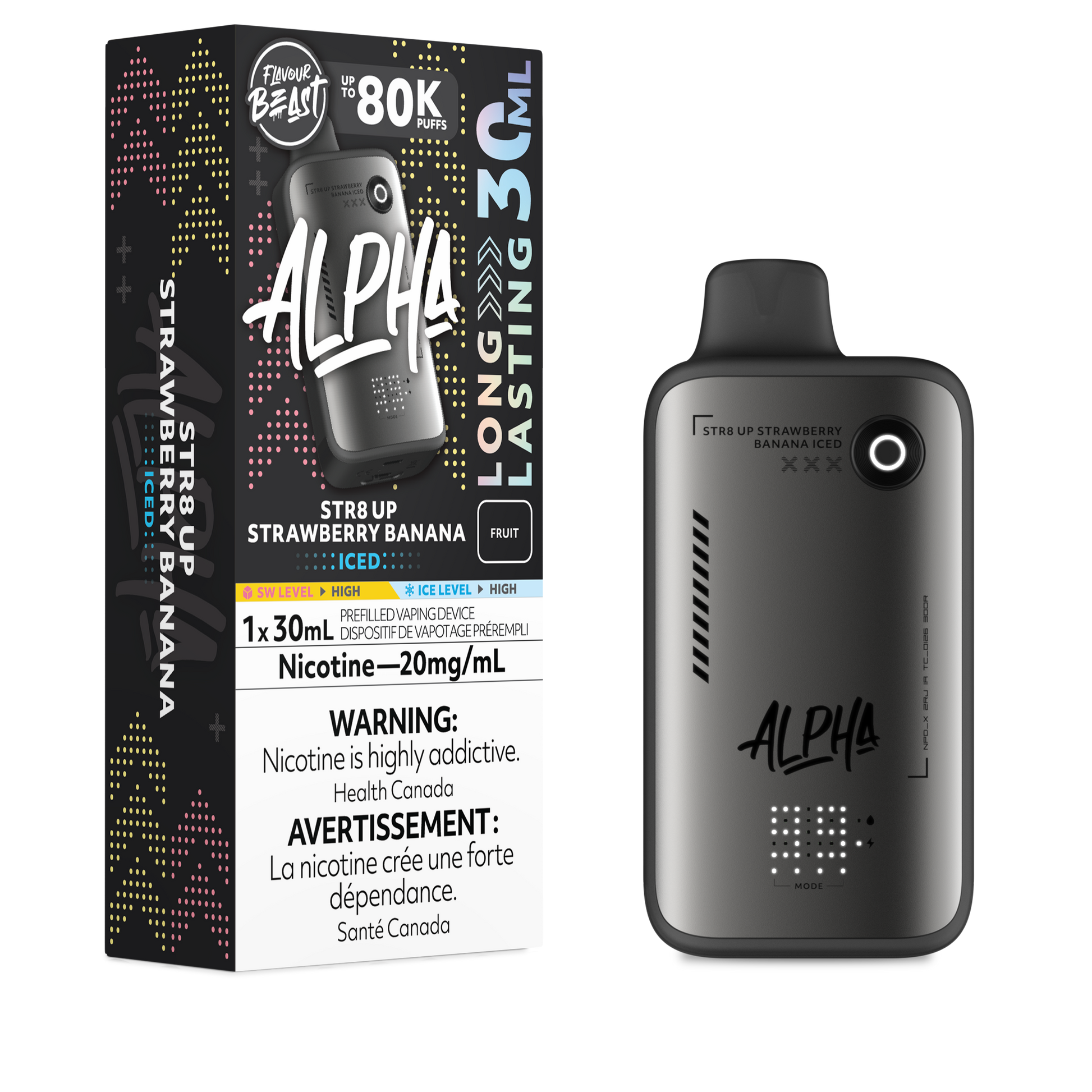 FLAVOUR BEAST ALPHA 80K - STR8 UP STRAWBERRY BANANA