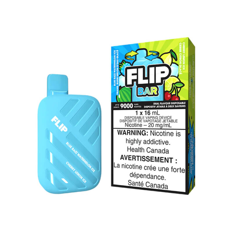 FLIP BAR BLUE RAZZ WATERMELON ICE & CHERRY LEMON ICE DISPOSABLE VAPE