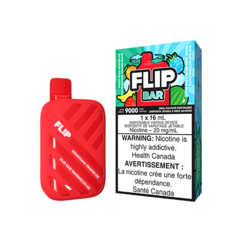 FLIP BAR STRAW NANA ORANGE ICE & BLUE RAZZ WATERMELON ICE DISPOSABLE VAPE