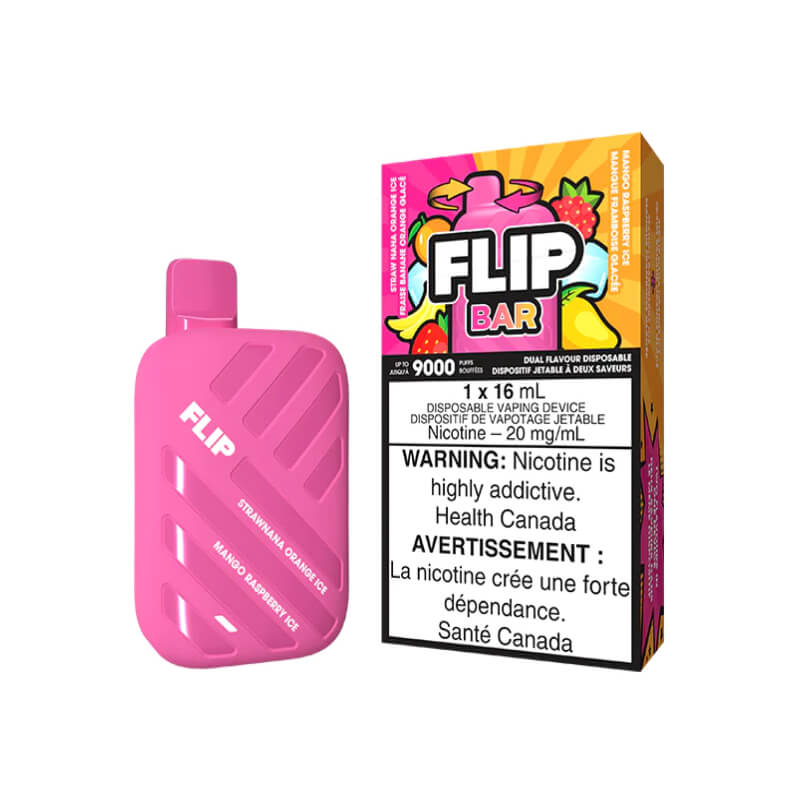 FLIP BAR STRAW NANA ORANGE ICE & MANGO RASPBERRY ICE DISPOSABLE VAPE