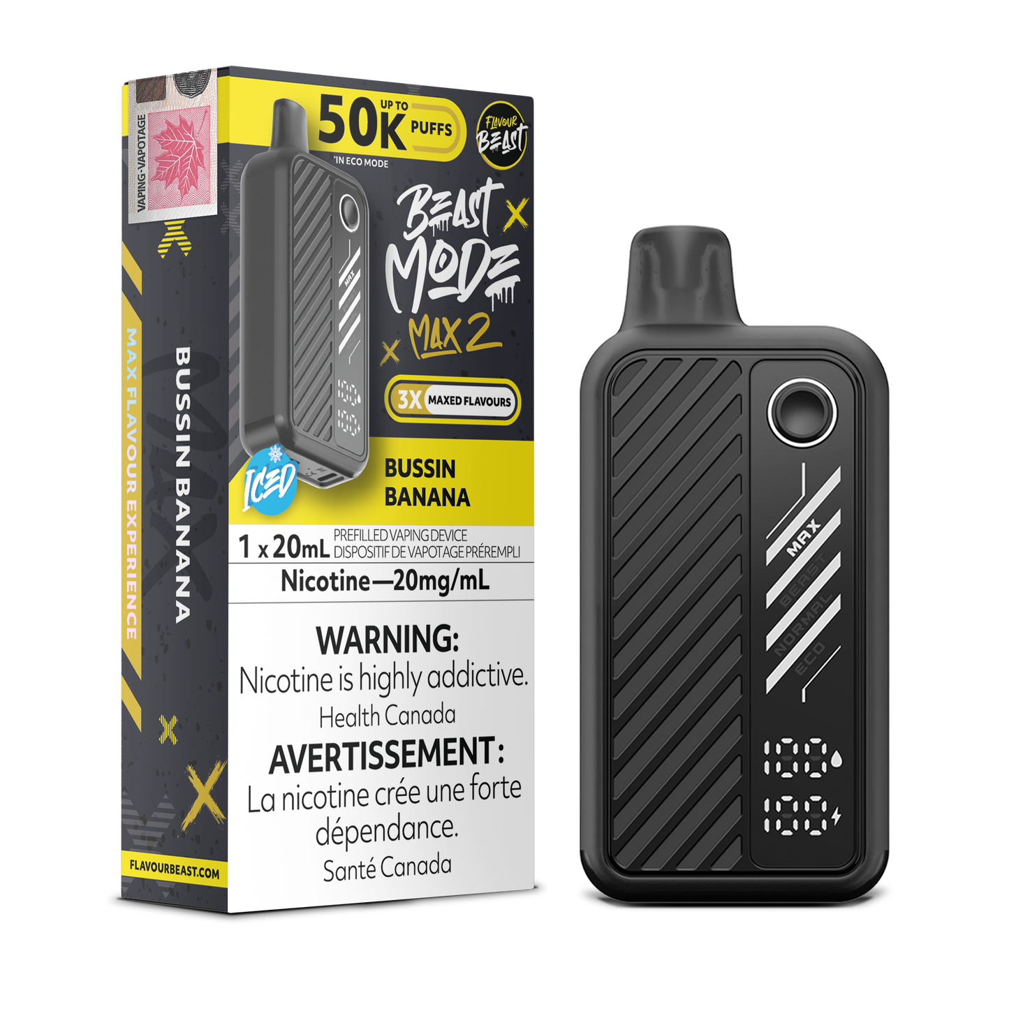 Flavour Beast Beast Mode Max 2 Disposable - Bussin Banana Flavour Beast Beast Mode Max 2