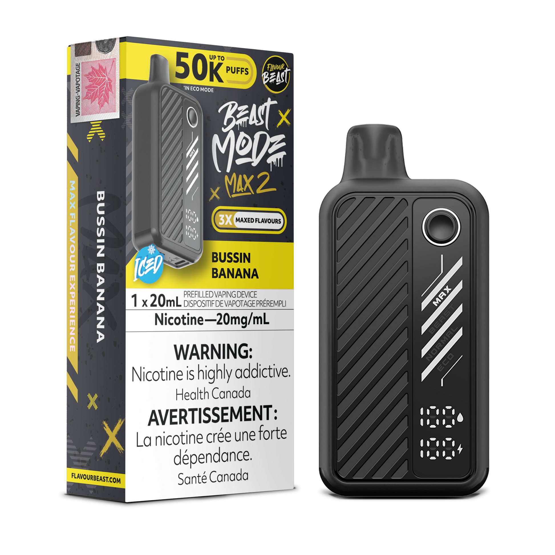 Flavour Beast Beast Mode Max 2 Disposable - Bussin Banana Flavour Beast Beast Mode Max 2