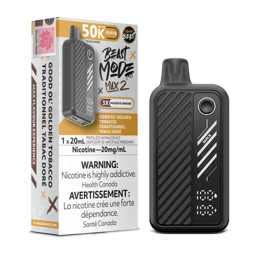 Flavour Beast Beast Mode Max 2 jetable - Bon vieux tabac doré