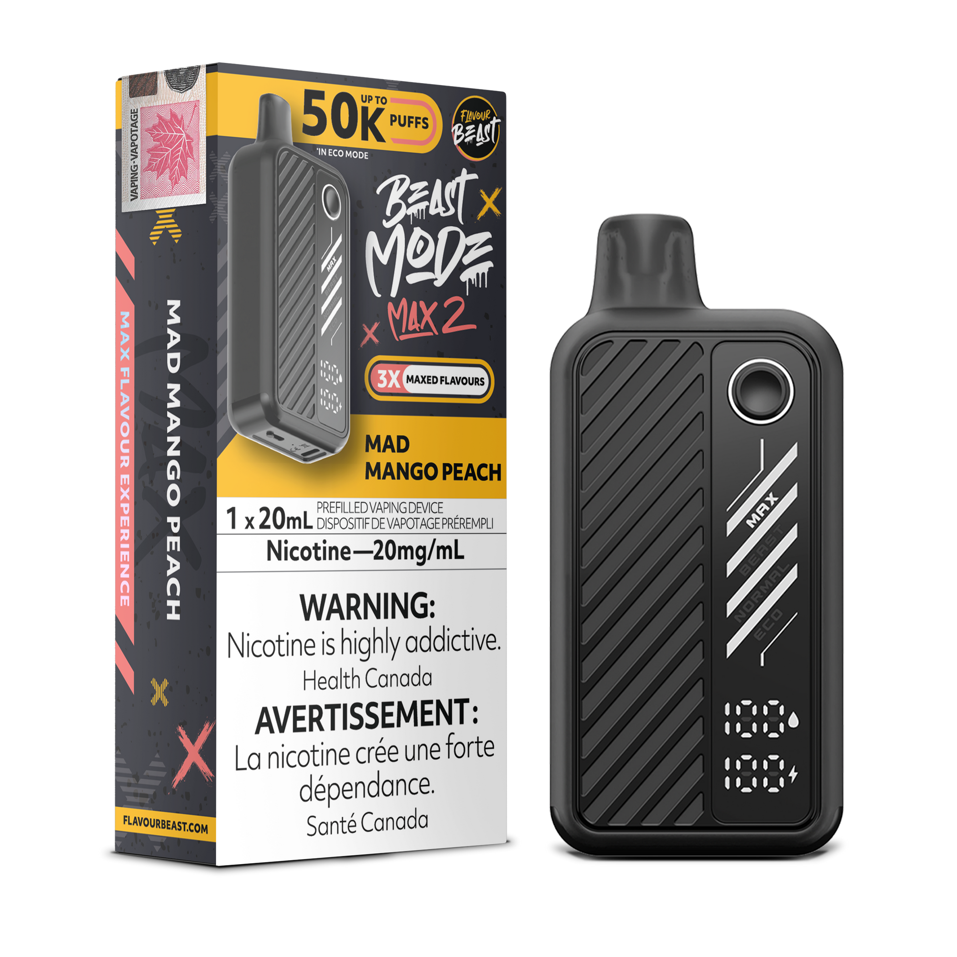 Flavour Beast Beast Mode Max 2 Disposable - Mad Mango Peach Flavour Beast Beast Mode Max 2
