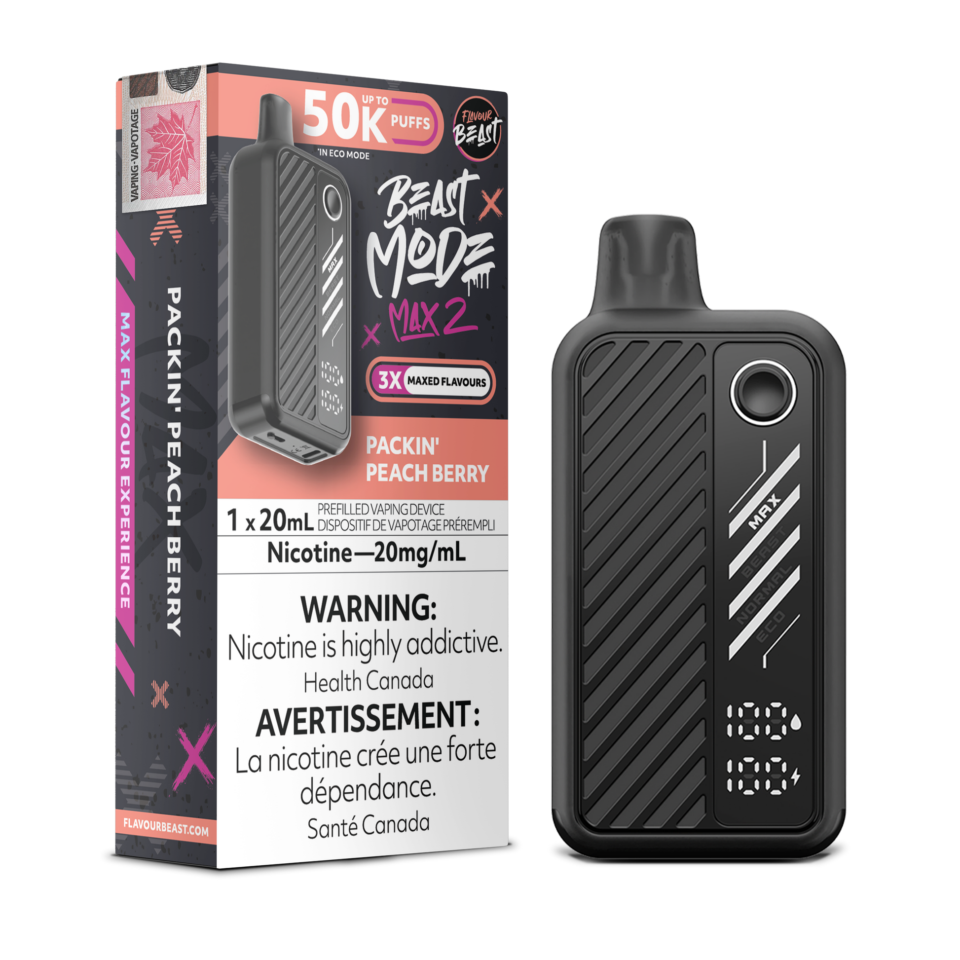 Flavour Beast Beast Mode Max 2 Disposable - Packin' Peach Berry Flavour Beast Beast Mode Max 2