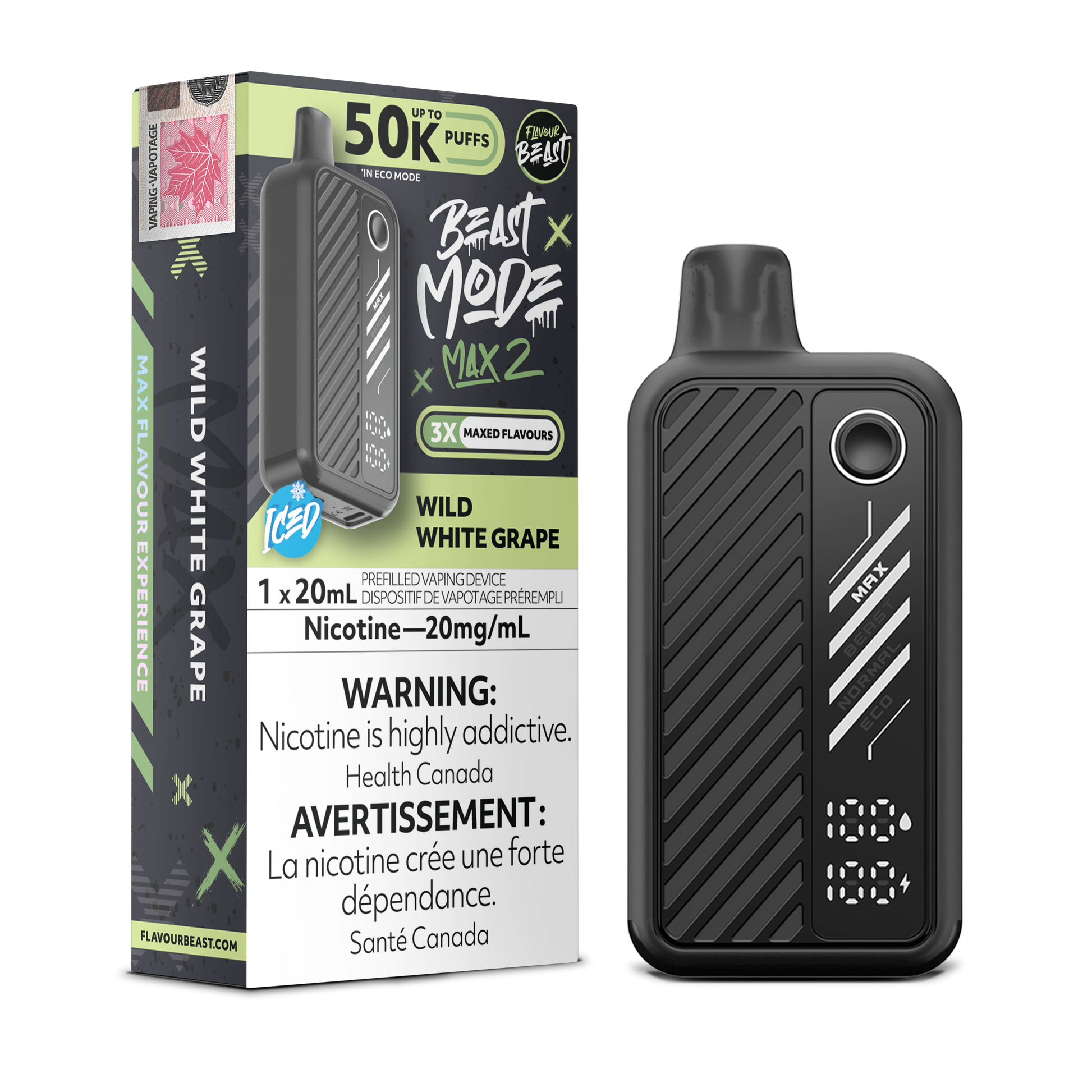 Flavour Beast Beast Mode Max 2 Disposable - Wild White Grape Flavour Beast Beast Mode Max 2