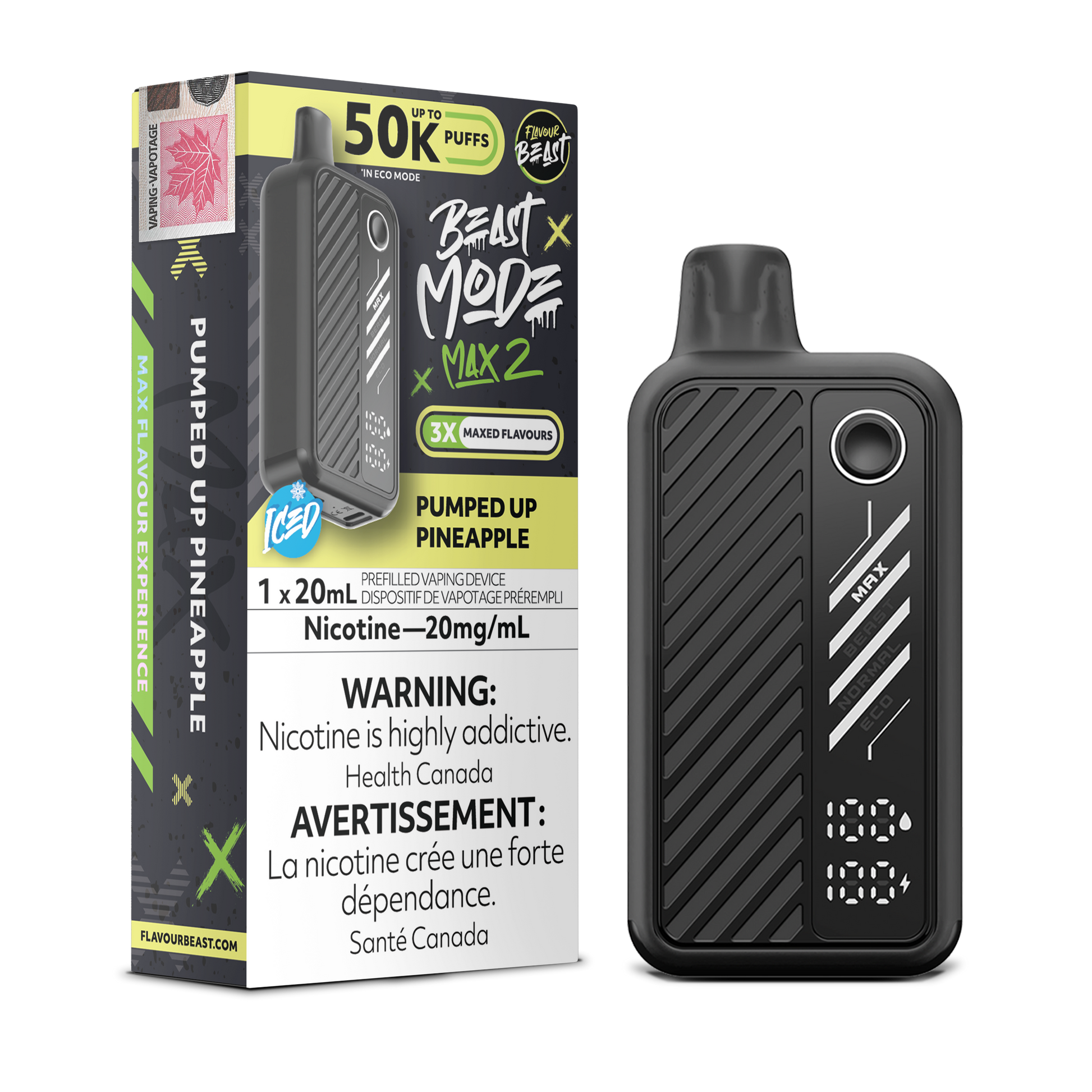 Flavour Beast Beast Mode Max 2 Disposable - Pumped Up Pineapple Flavour Beast Beast Mode Max 2