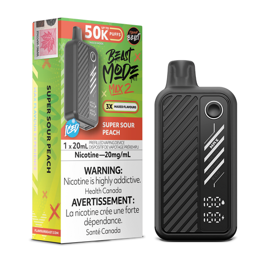Flavour Beast Beast Mode Max 2 jetable - Pêche super acidulée