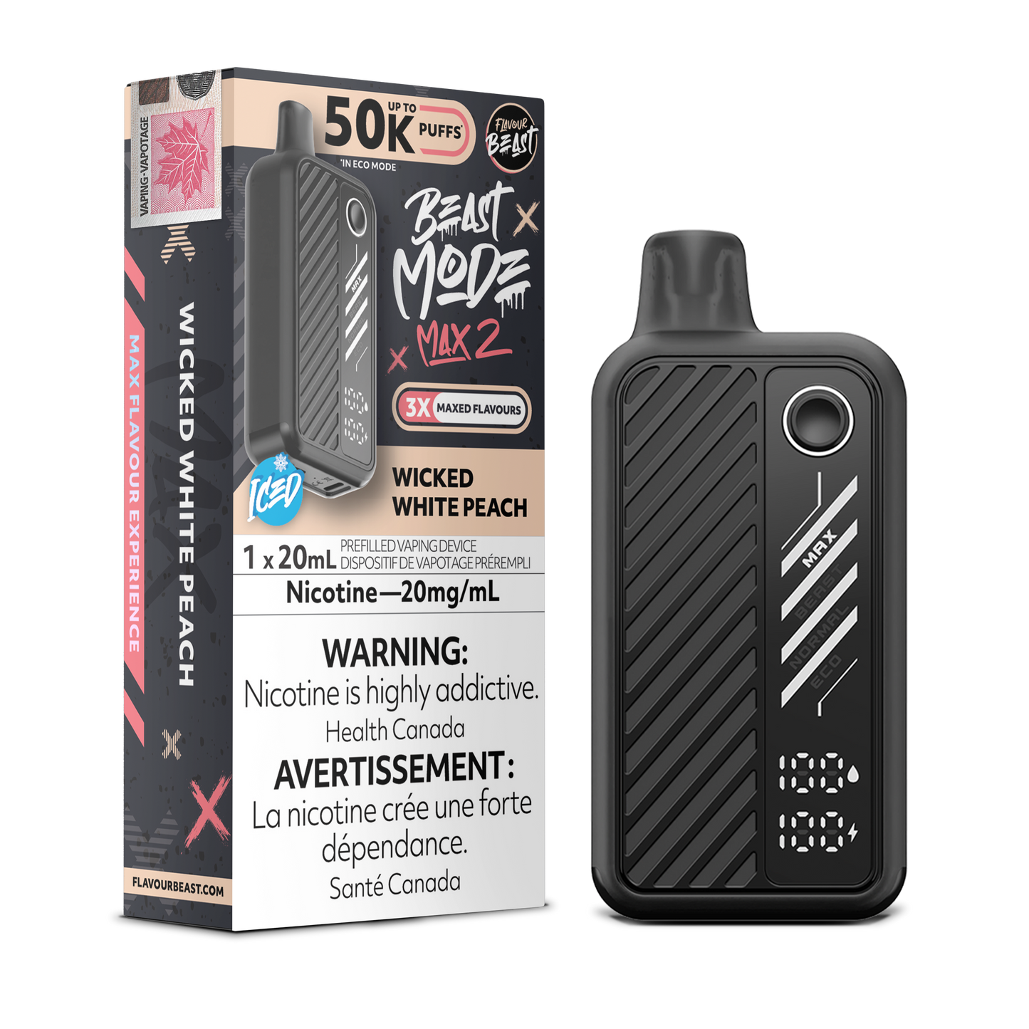 Flavour Beast Beast Mode Max 2 Disposable - Wicked White Peach Flavour Beast Beast Mode Max 2